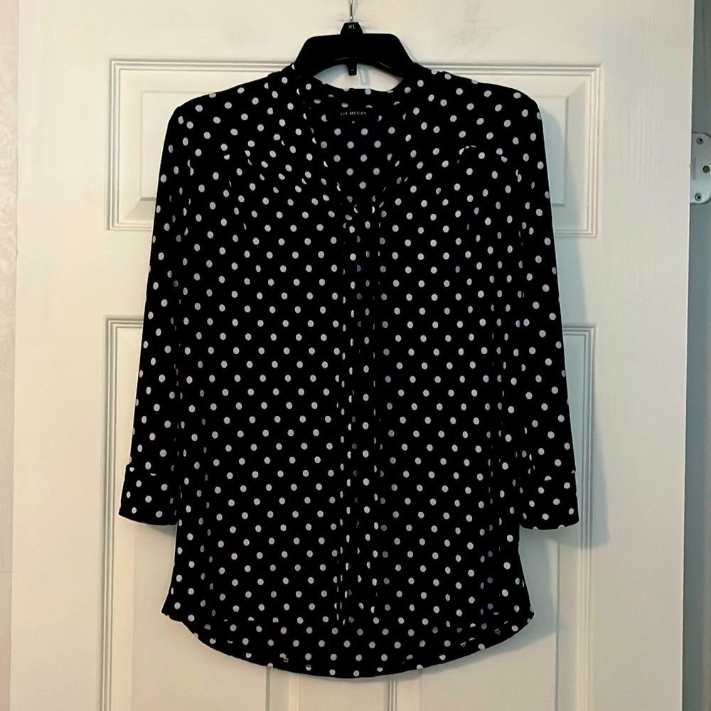 WOMEN’S POLKA DOT BLOUSE : SIZE MEDIUM